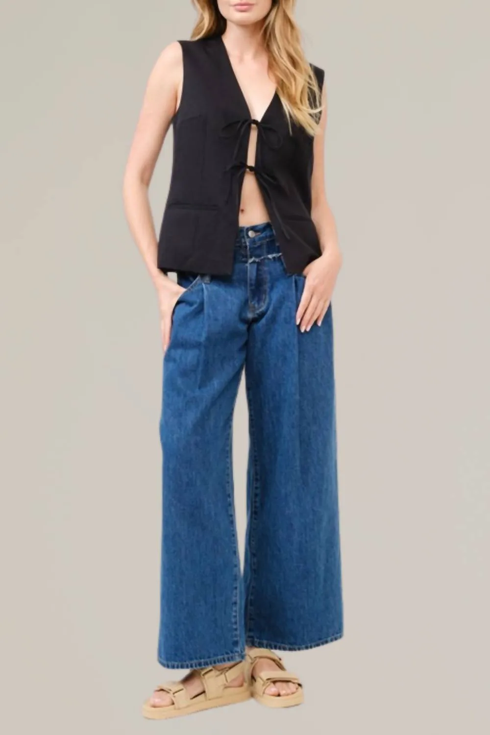 Aaron & Amber - Tie Front Tailored Vest