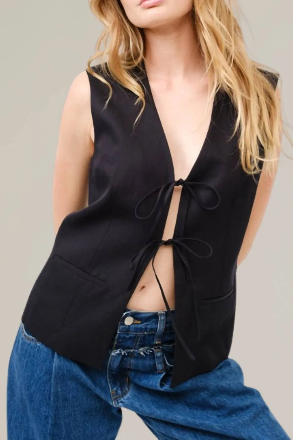 Aaron & Amber - Tie Front Tailored Vest