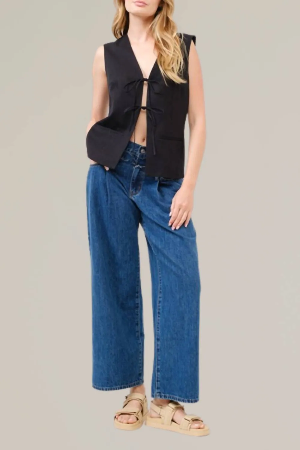 Aaron & Amber - Tie Front Tailored Vest