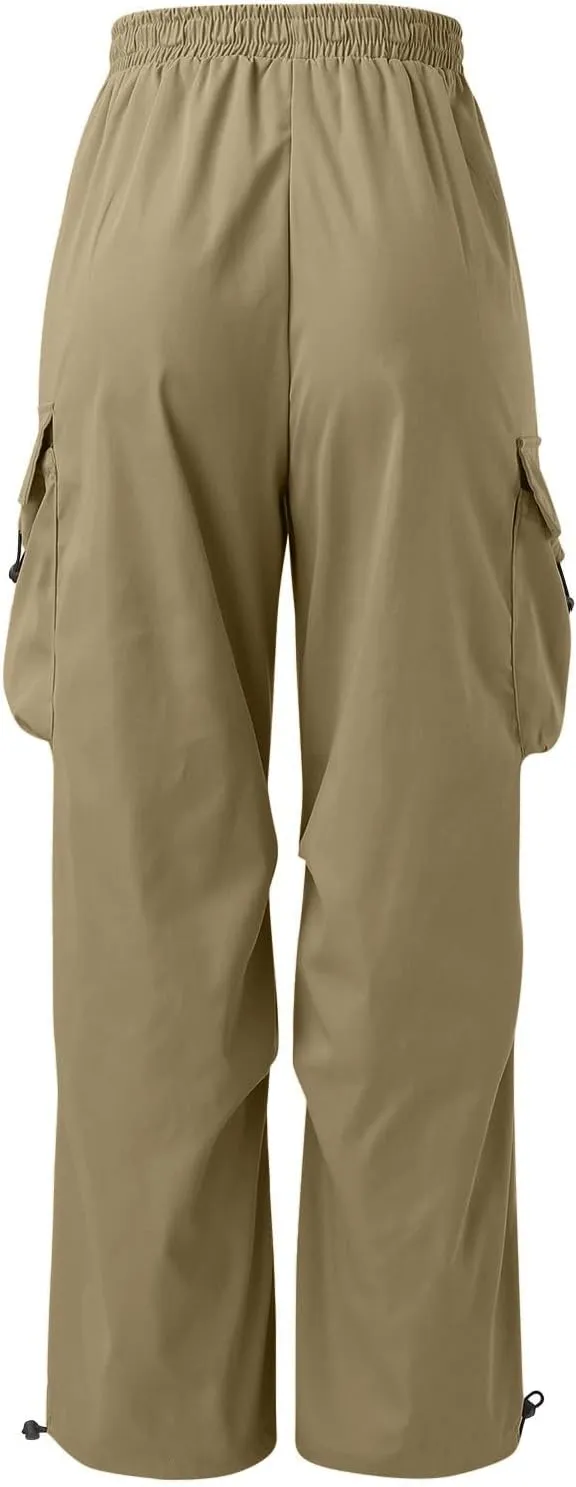 Alalaso Men's Baggy Cargo Pants Casual Parachute Cargo Pants Loose Fit Hip Hop Harem Pants with Pockets
