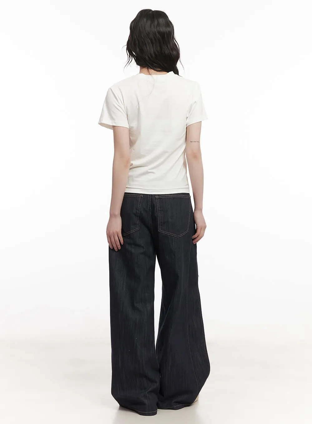 Alex Stitched Pintuck Baggy Jeans CM519