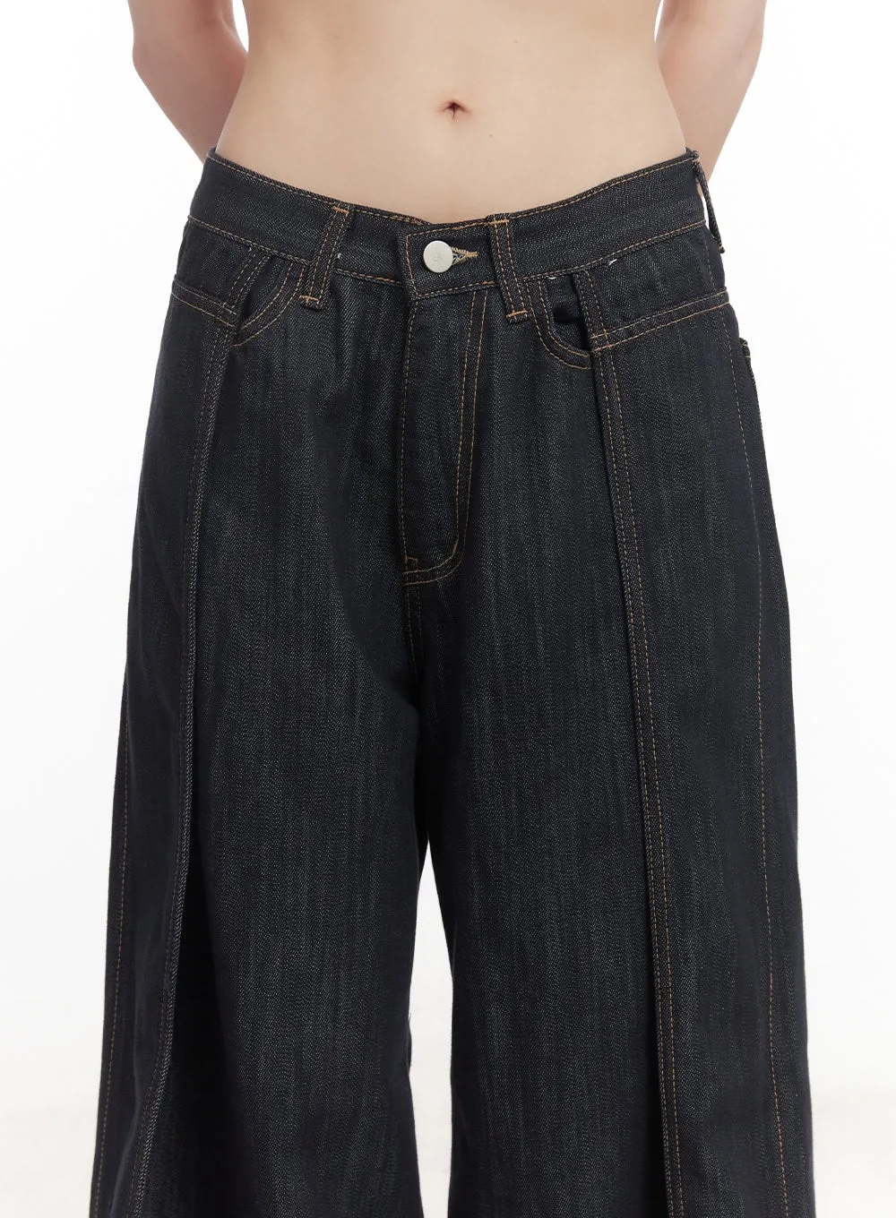 Alex Stitched Pintuck Baggy Jeans CM519