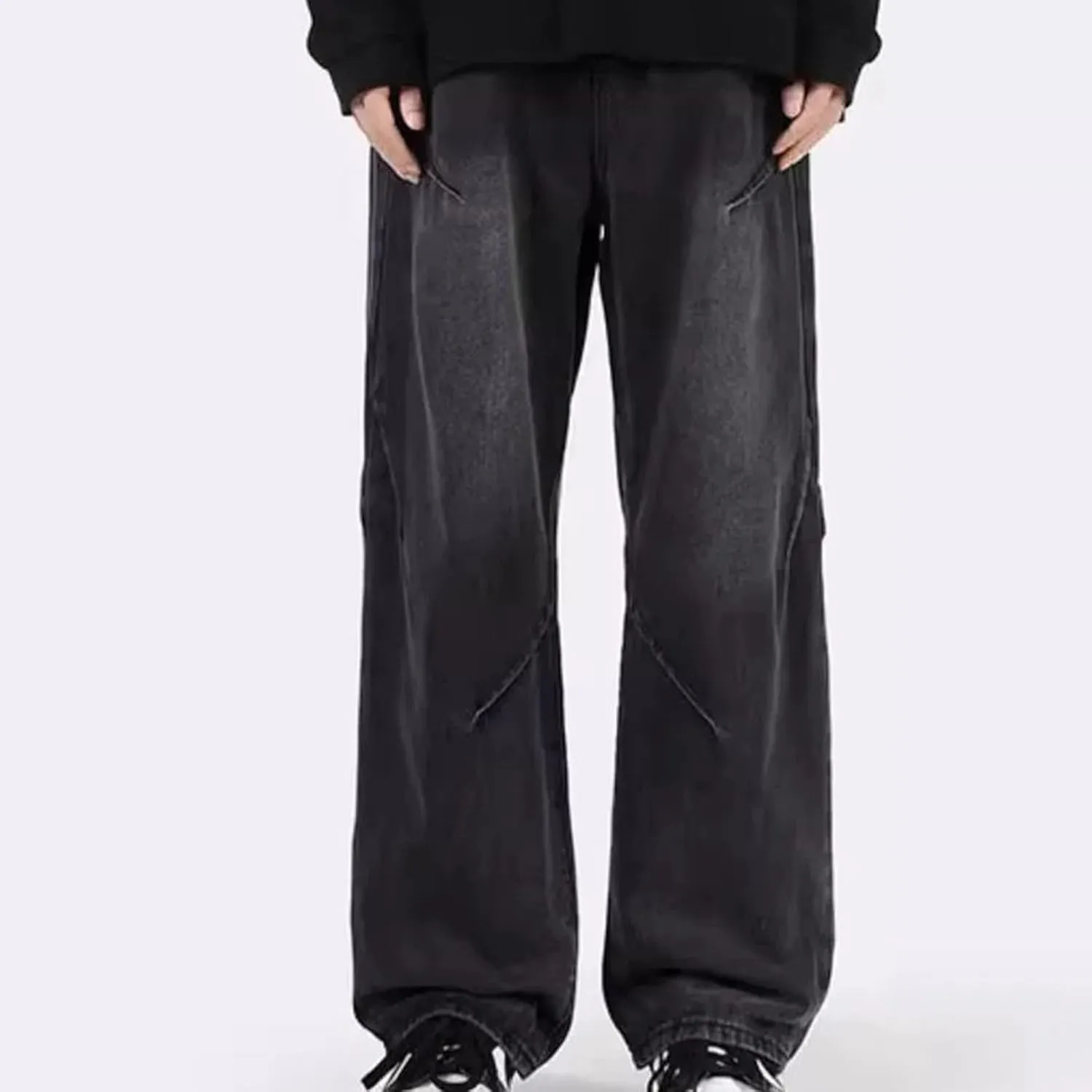 Baggy Jeans for Men Relaxed Fit Casual Bootcut Jeans Wide Leg Loose Hip Pop Denim Pants Y2K Streetwear Jeans