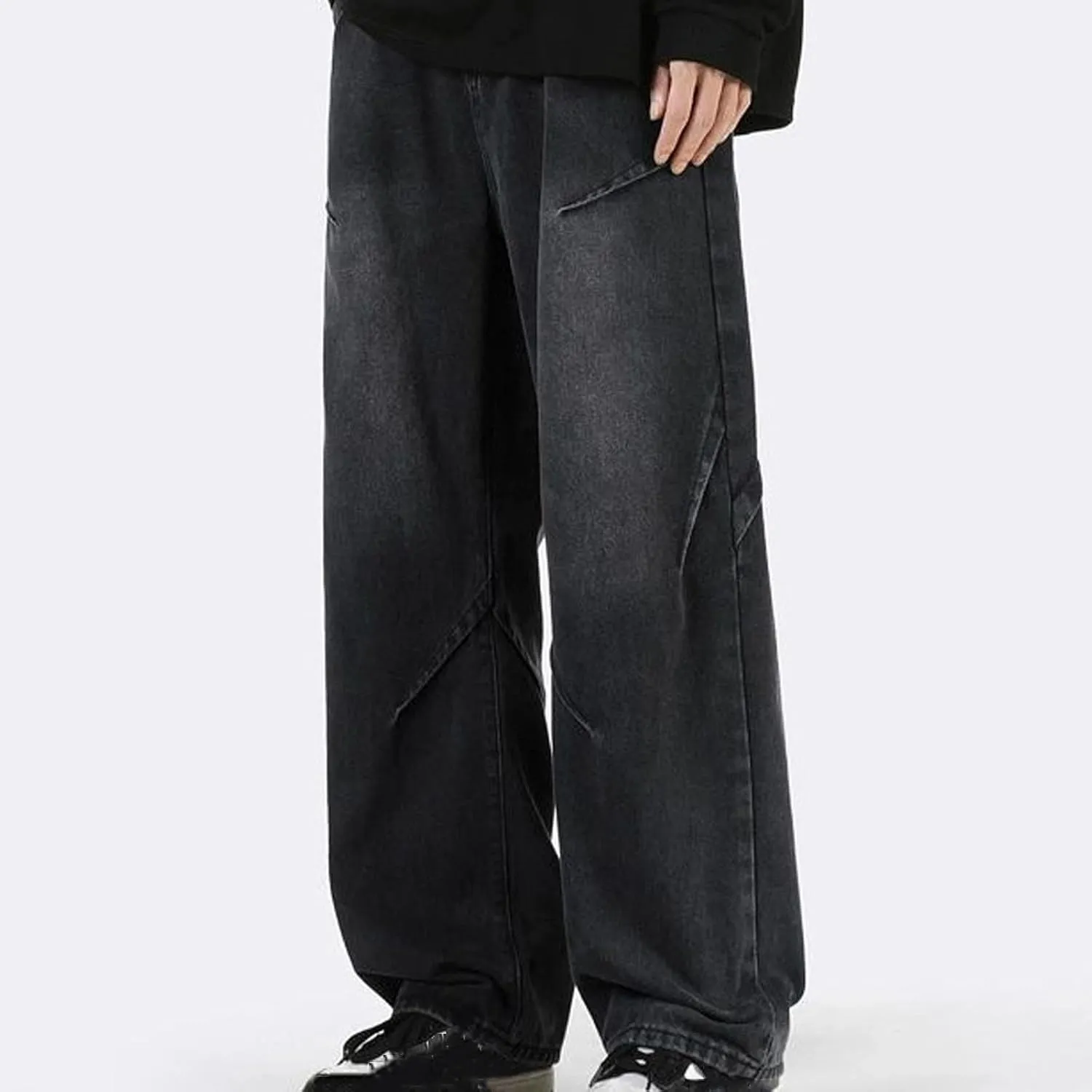 Baggy Jeans for Men Relaxed Fit Casual Bootcut Jeans Wide Leg Loose Hip Pop Denim Pants Y2K Streetwear Jeans