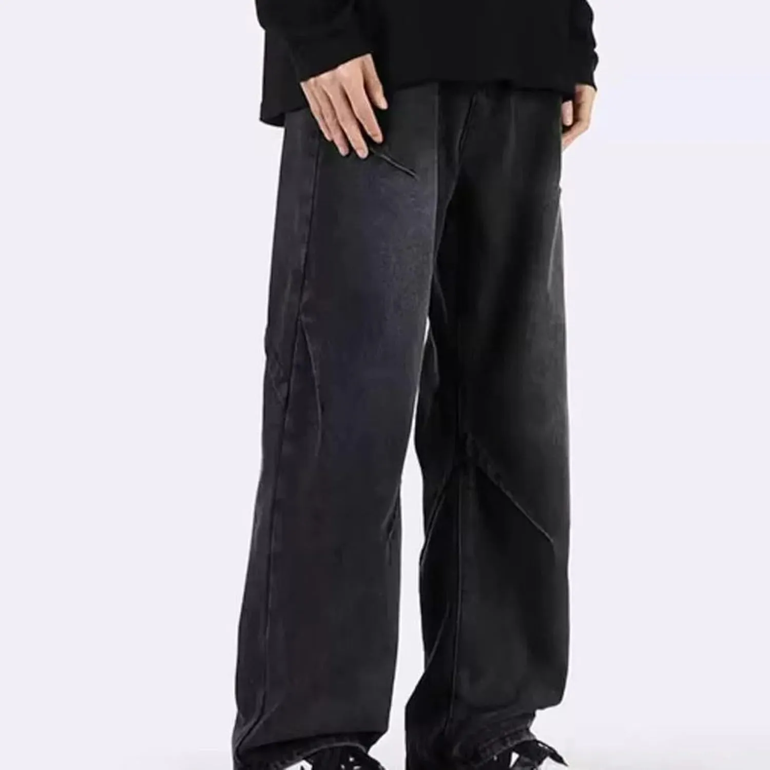 Baggy Jeans for Men Relaxed Fit Casual Bootcut Jeans Wide Leg Loose Hip Pop Denim Pants Y2K Streetwear Jeans