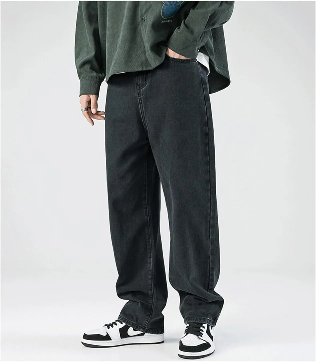 Baggy Jeans Men Relaxed Fit Y2K Cargo Pants Denim Skateboard Baggy Pants Hip Hop Jeans Streetwear