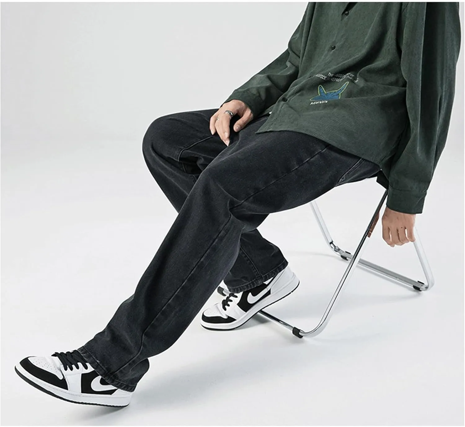 Baggy Jeans Men Relaxed Fit Y2K Cargo Pants Denim Skateboard Baggy Pants Hip Hop Jeans Streetwear