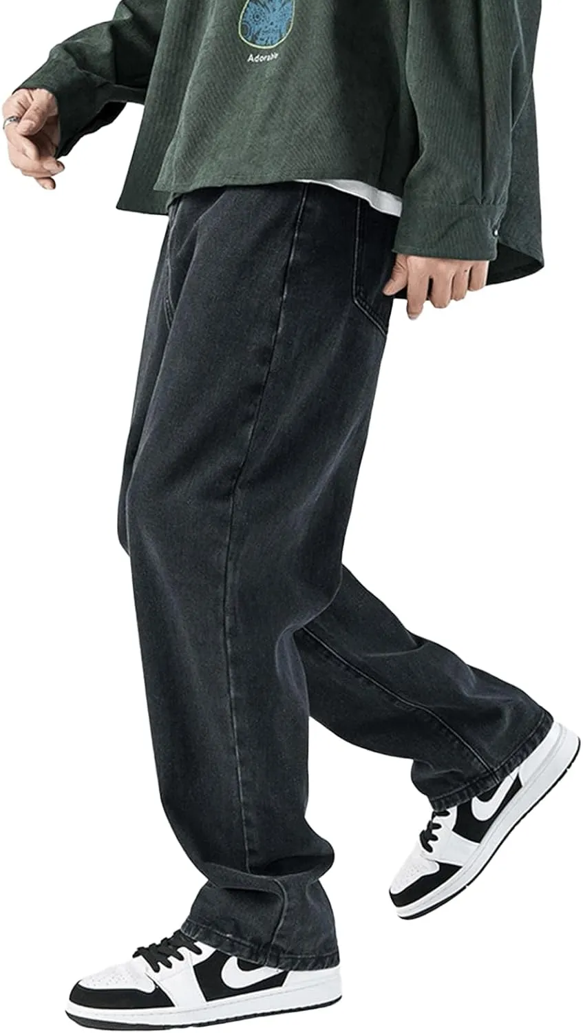 Baggy Jeans Men Relaxed Fit Y2K Cargo Pants Denim Skateboard Baggy Pants Hip Hop Jeans Streetwear