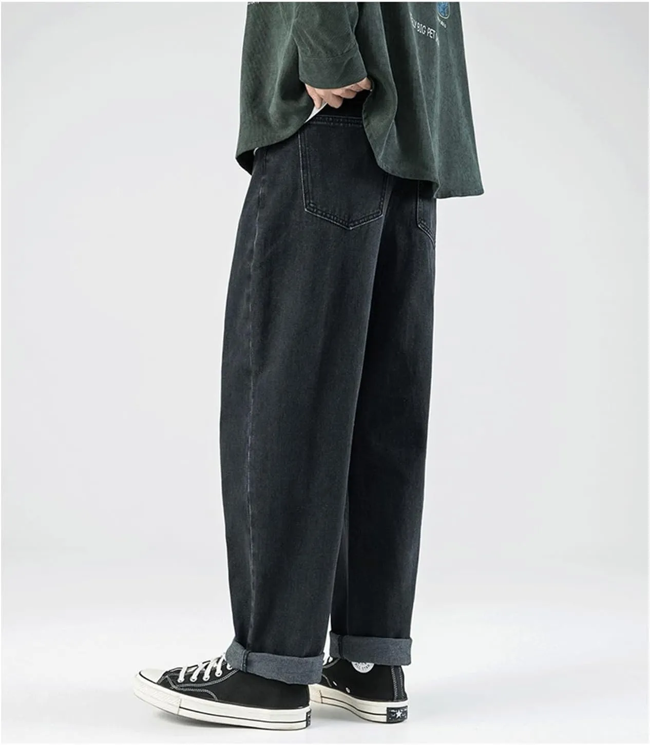 Baggy Jeans Men Relaxed Fit Y2K Cargo Pants Denim Skateboard Baggy Pants Hip Hop Jeans Streetwear