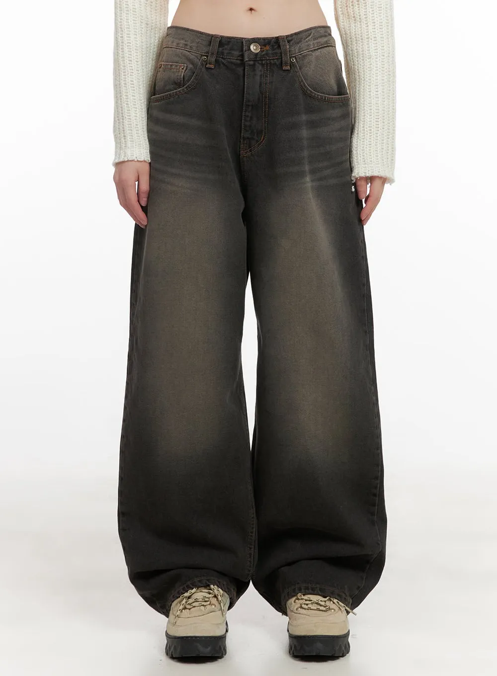 Celina Washed Baggy Wide-Leg Jeans CD426
