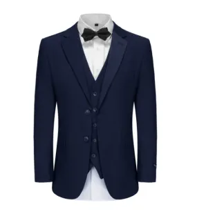 Classic Fit Performance Stretch Three-Piece Suit - Navy