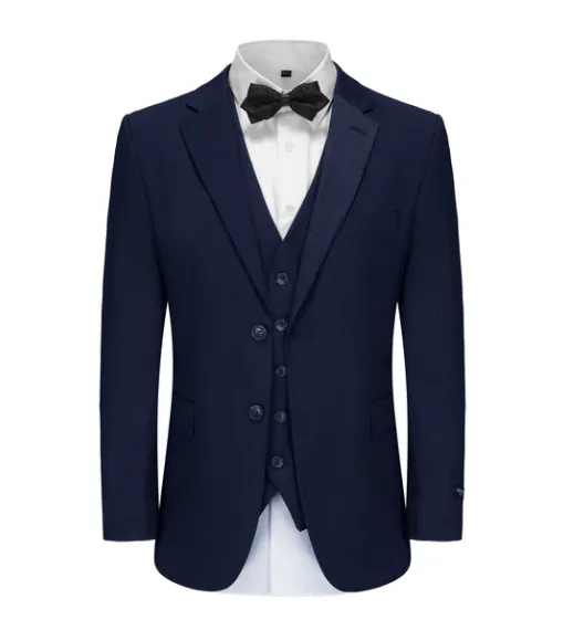 Classic Fit Performance Stretch Three-Piece Suit - Navy