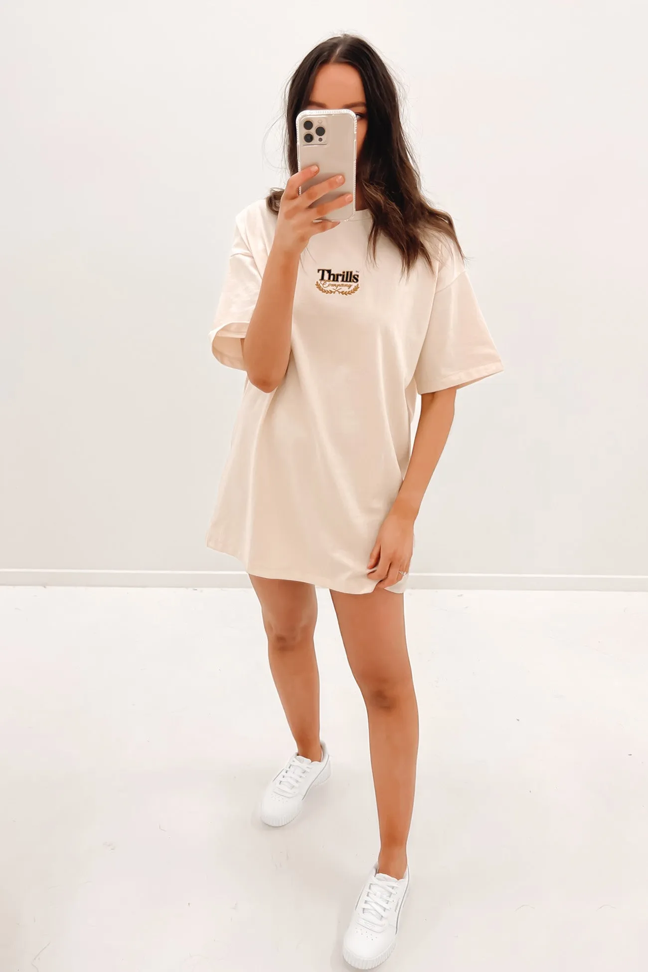 Deluxe Box Fit Tee Dress Unbleached