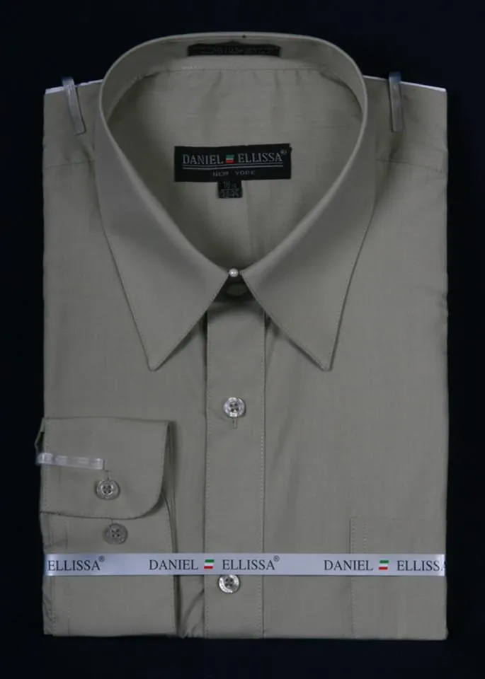 Men's Olive Green Long Sleeve Dress Shirt