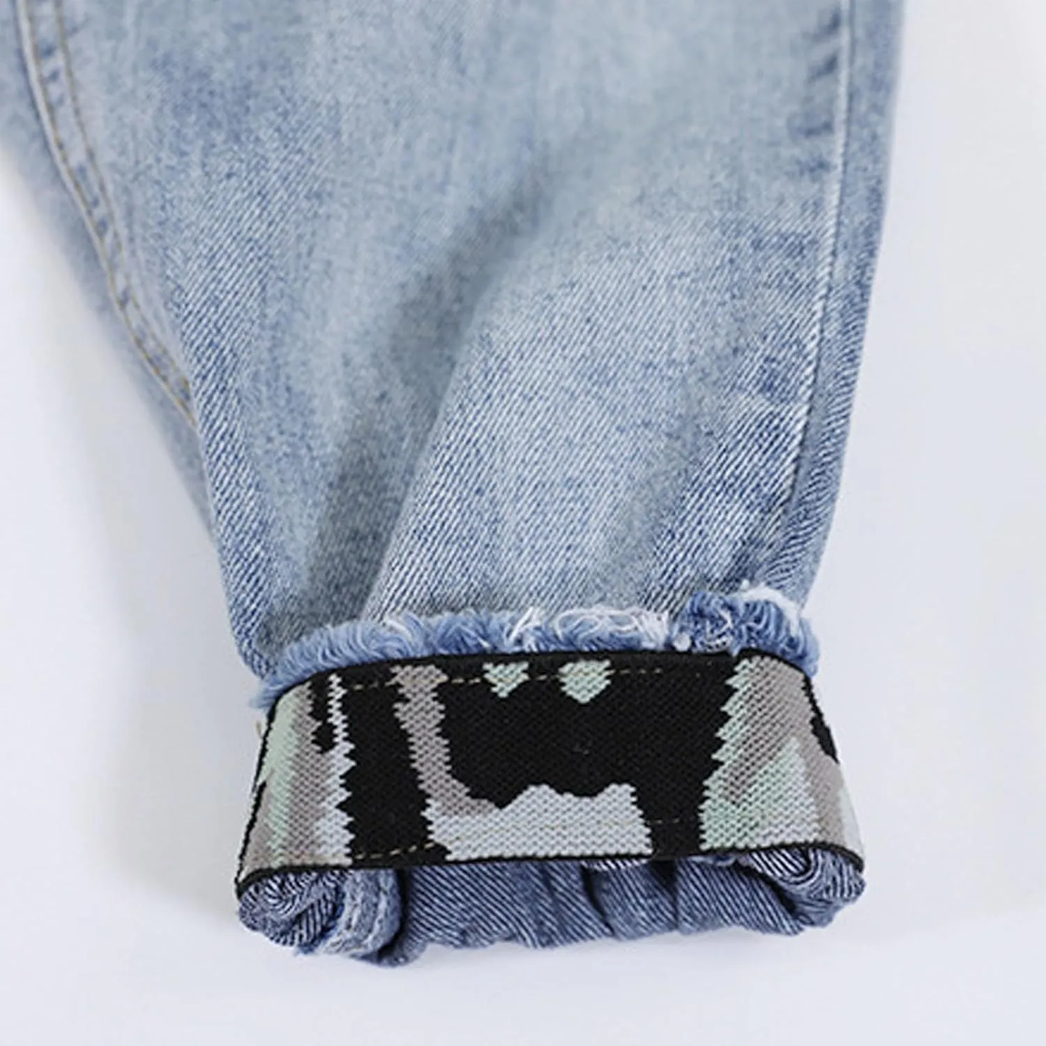 Men's Ripped Baggy Jeans Distressed Destroyed Denim Pants Elastic Waist Stretch Tapered Jeans Hip Pop Streetwear
