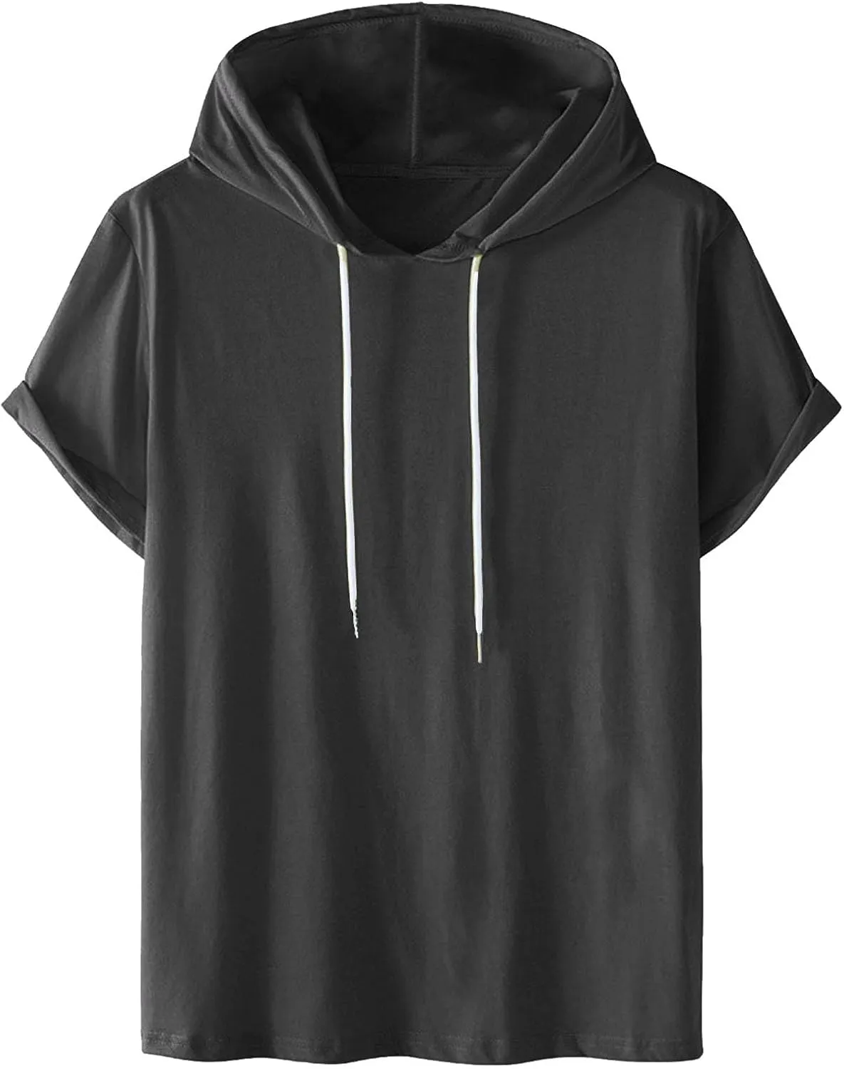 Mens T-Shirts Big and Tall Short Sleeve Solid Hoodies Shirt Causal Summer Vacation Shirts Gym Workout Tee Tops