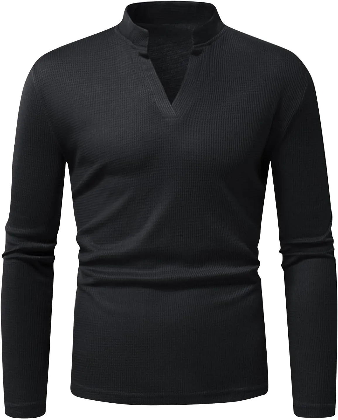 Mens V-Neck Sweater Shirt Solid Color Slim Fit Pullover Sweaters for Men Casual Long Sleeve Knit Jumper Tops