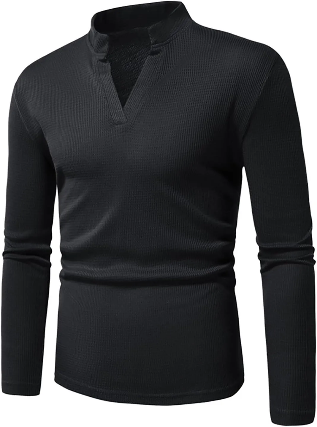 Mens V-Neck Sweater Shirt Solid Color Slim Fit Pullover Sweaters for Men Casual Long Sleeve Knit Jumper Tops
