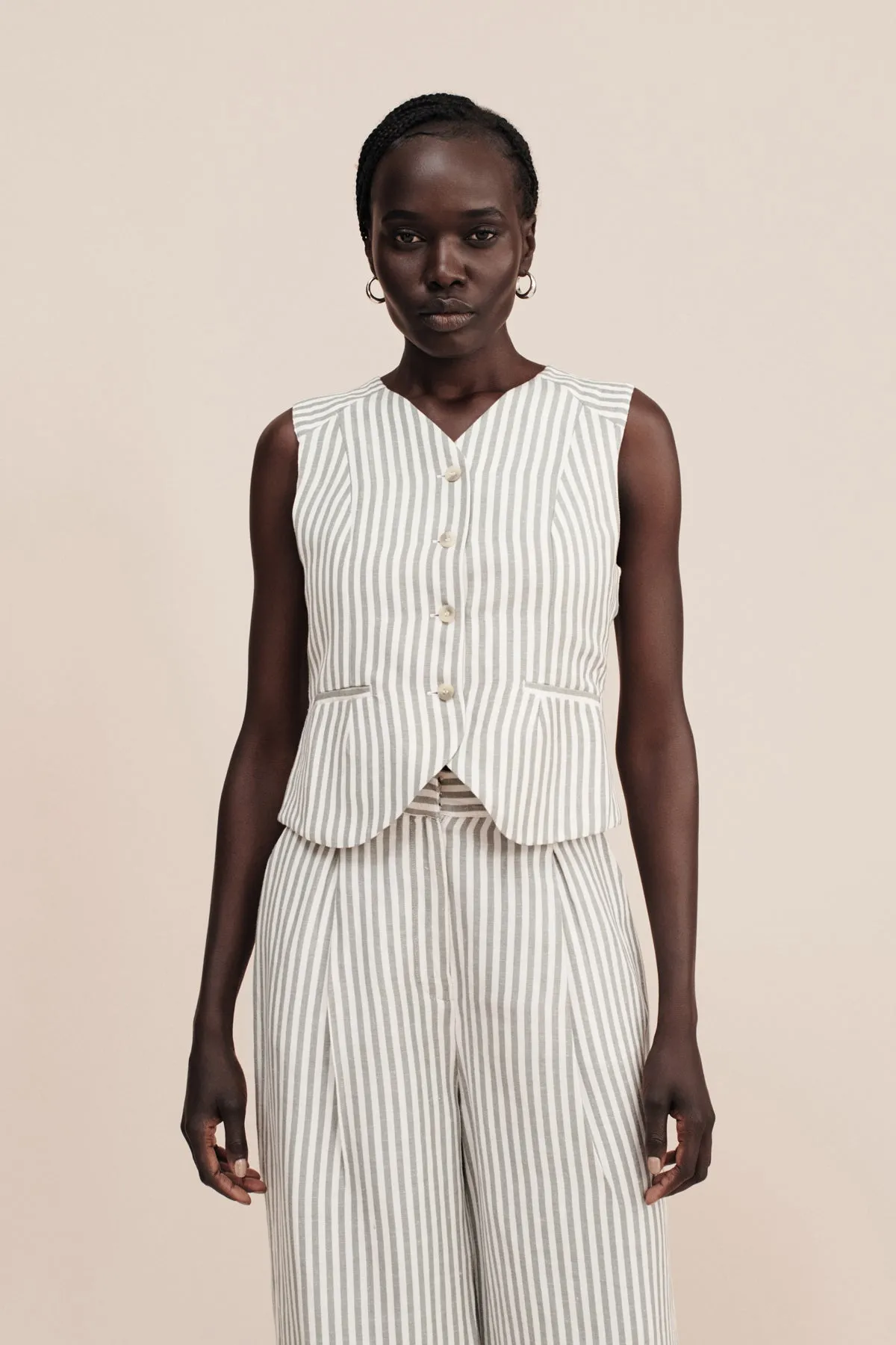 Posse Diana Vest in Seagrass Stripe