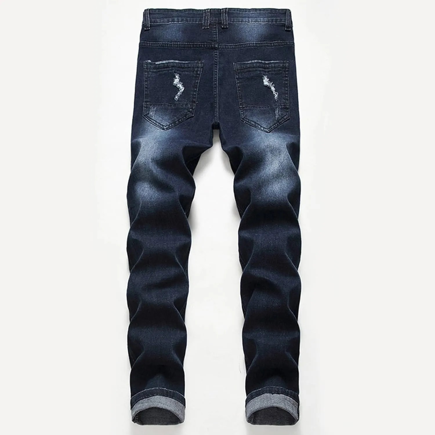 Ripped Jeans Men Baggy Classic Vintage Straight Wide Leg Denim Pants Baggy Jeans Trousers Mulit Pockets