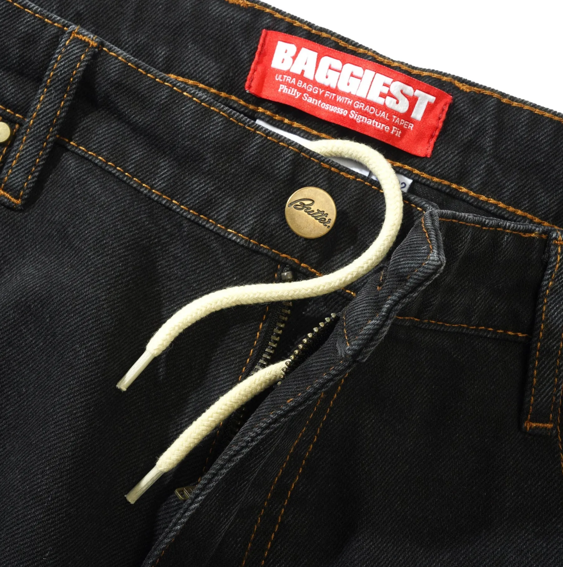 Santosuosso Denim Jeans - Washed Black (Blue Hat)