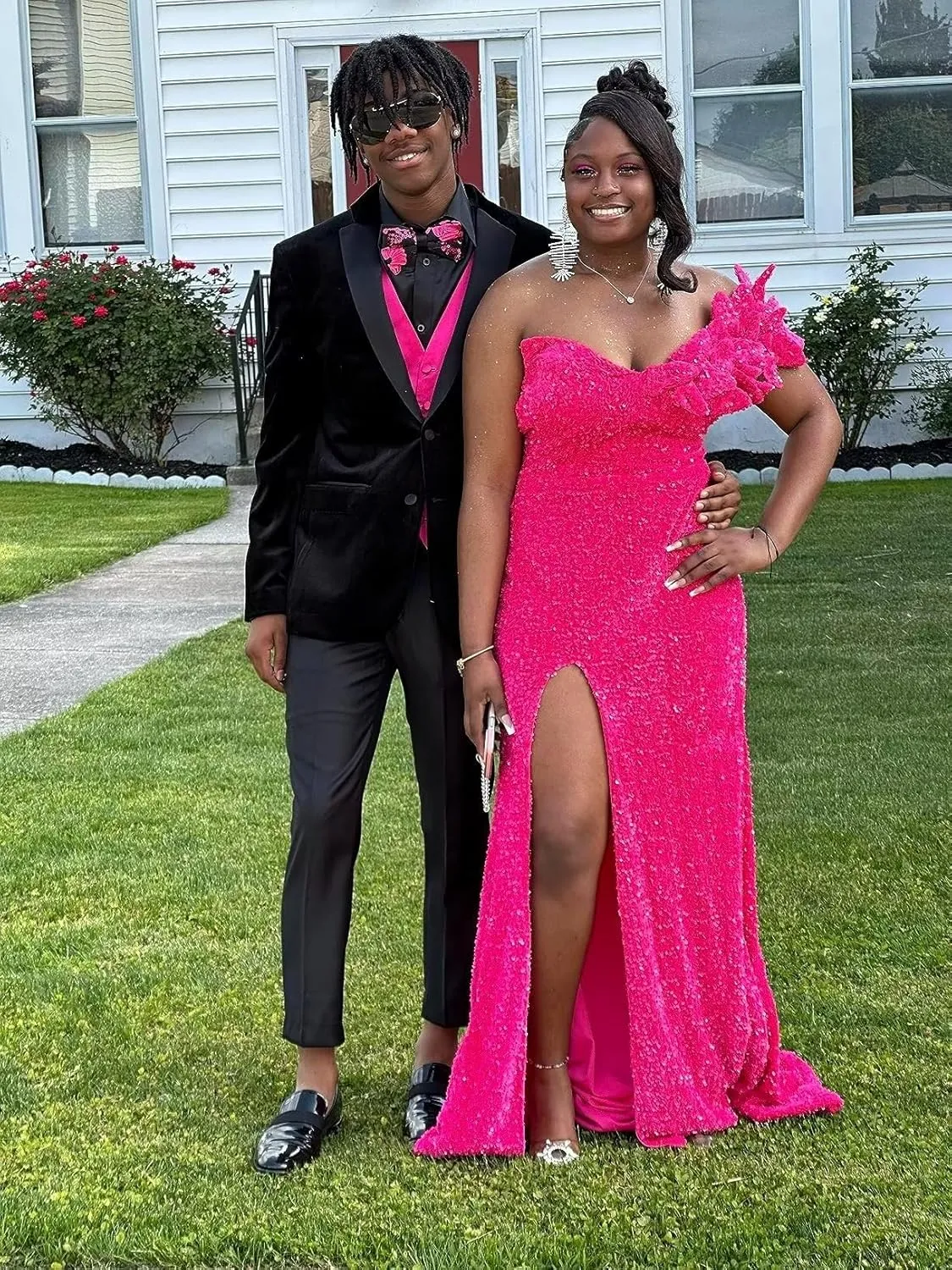 Sequin Prom Dresses 2025 Sparkly One Shoulder Mermaid Evening Gonws Formal Party Bridesmaid Dresses for Wedding