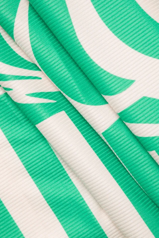 Stripe Print Rib Knit Halter Maxi Dress