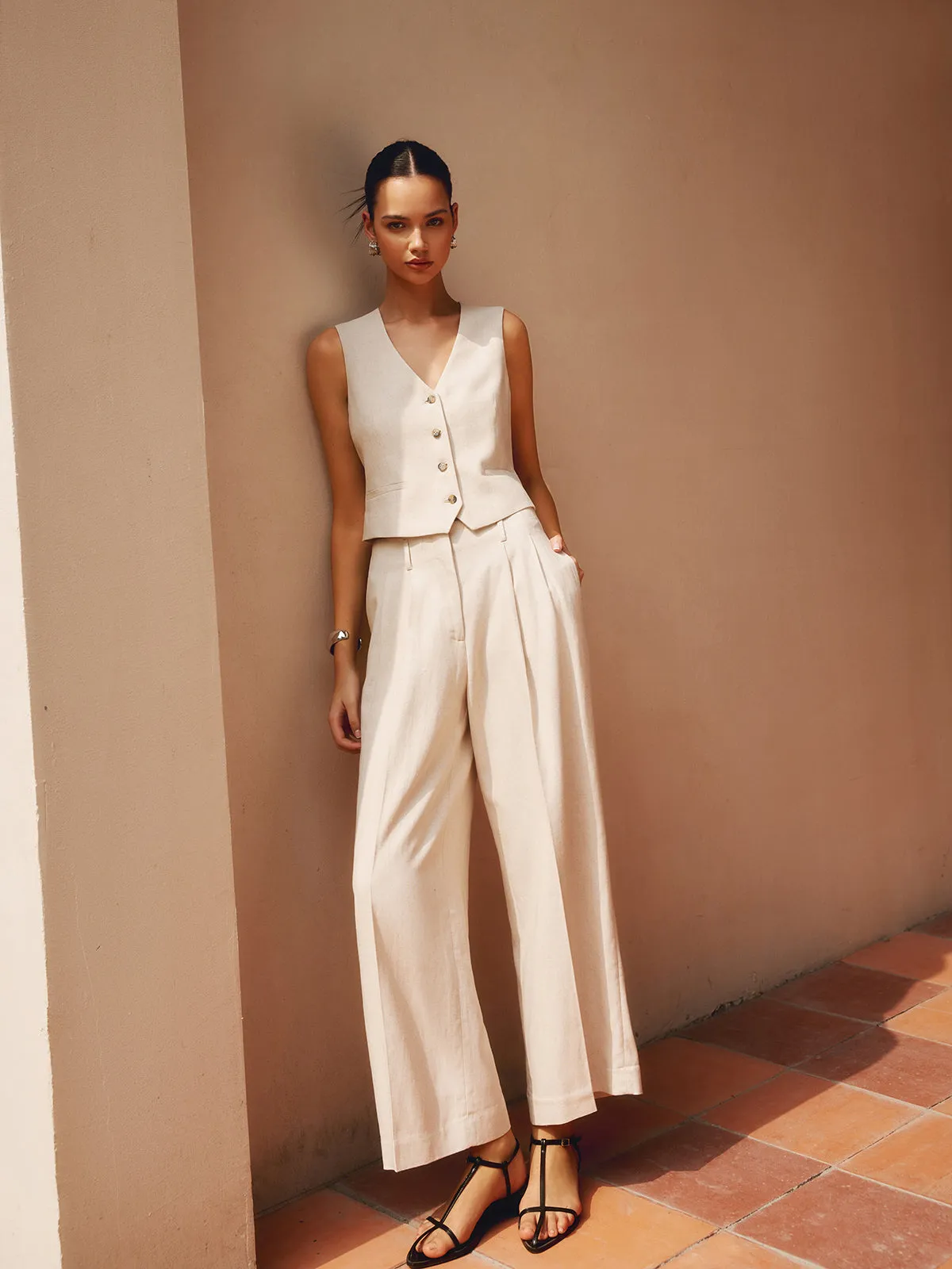 Tailored Button Graceful Suit Waistcoat
