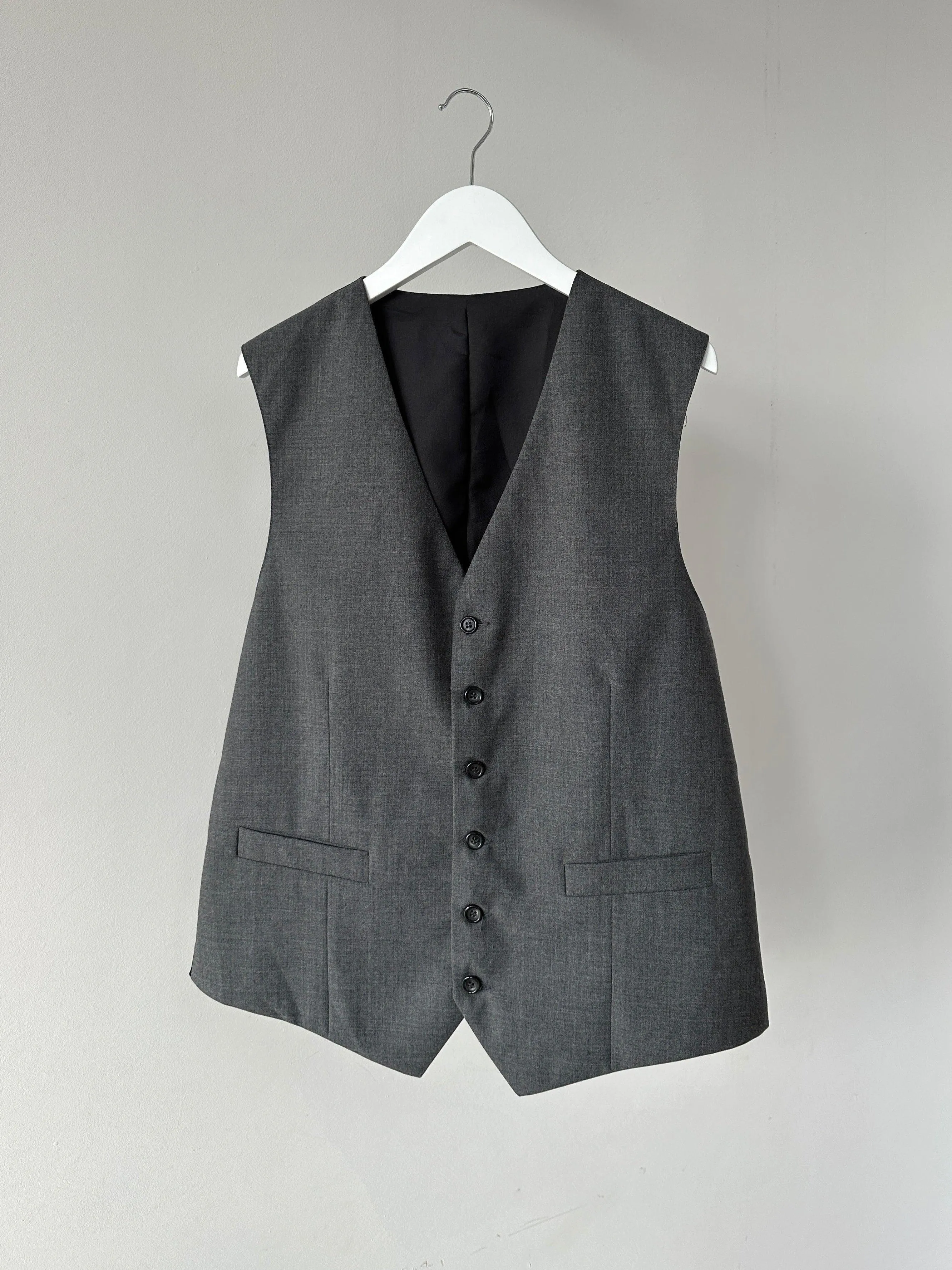 Vintage Pure Wool Tailored Waistcoat - L/XL