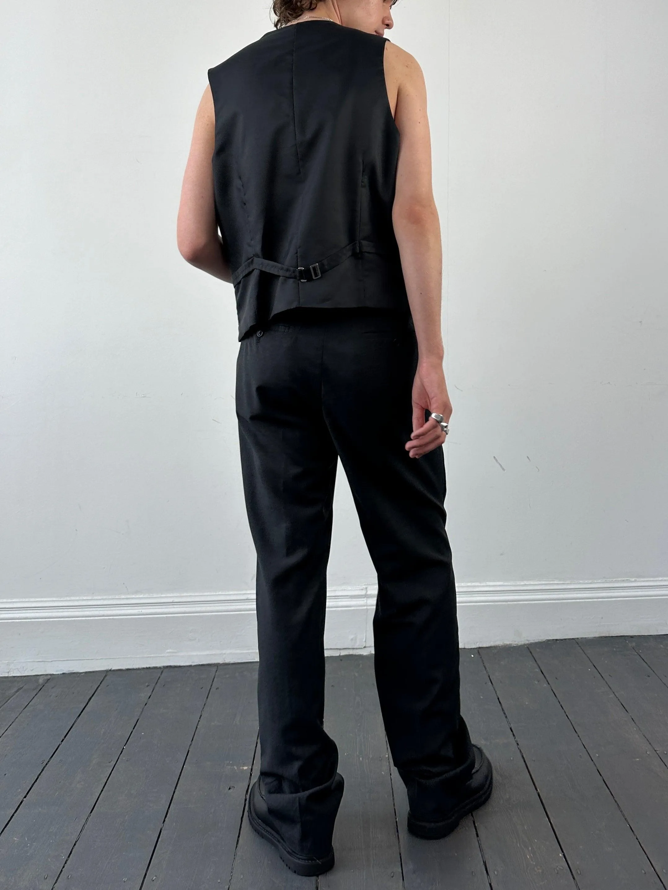 Vintage Pure Wool Tailored Waistcoat - L/XL