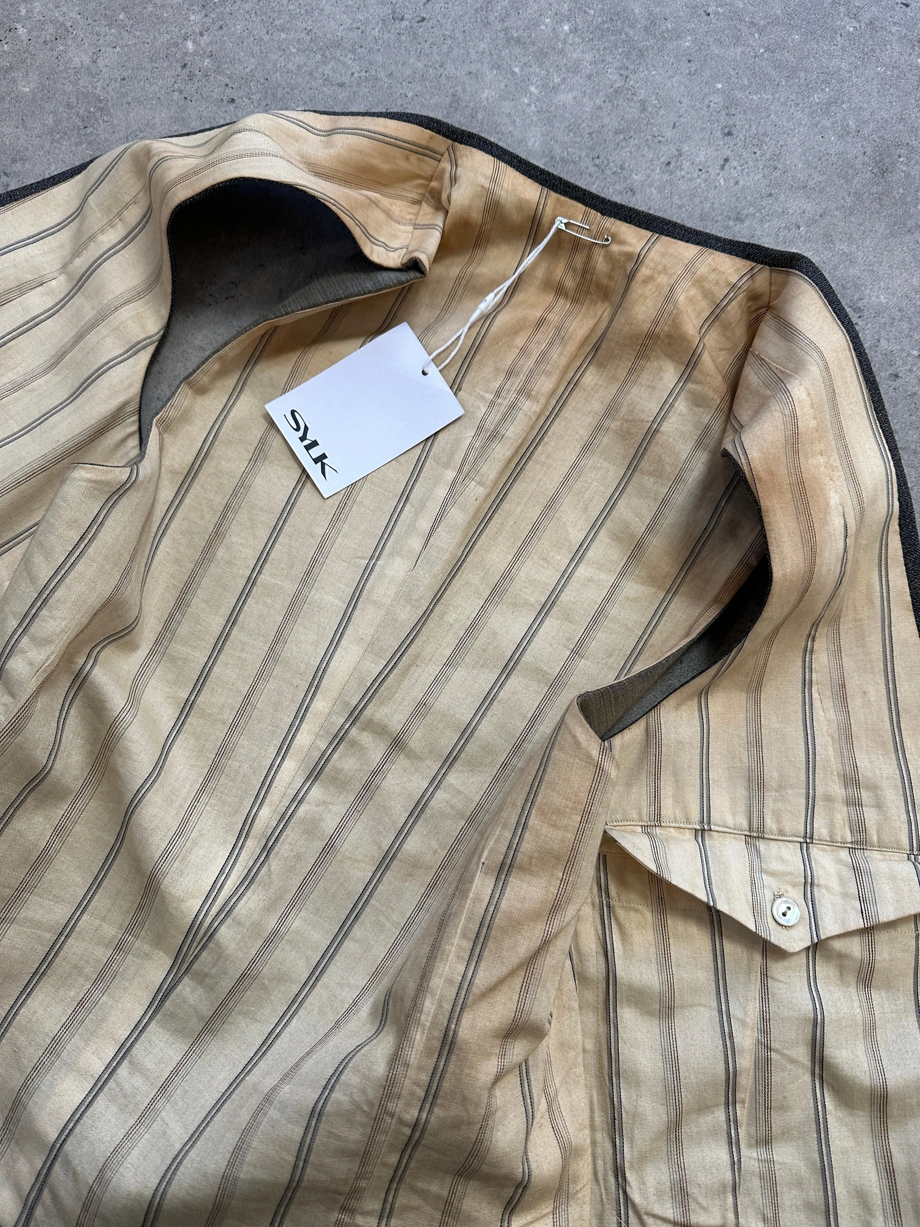 Vintage Wool Pinstripe Double Breasted Tailored Waistcoat - M