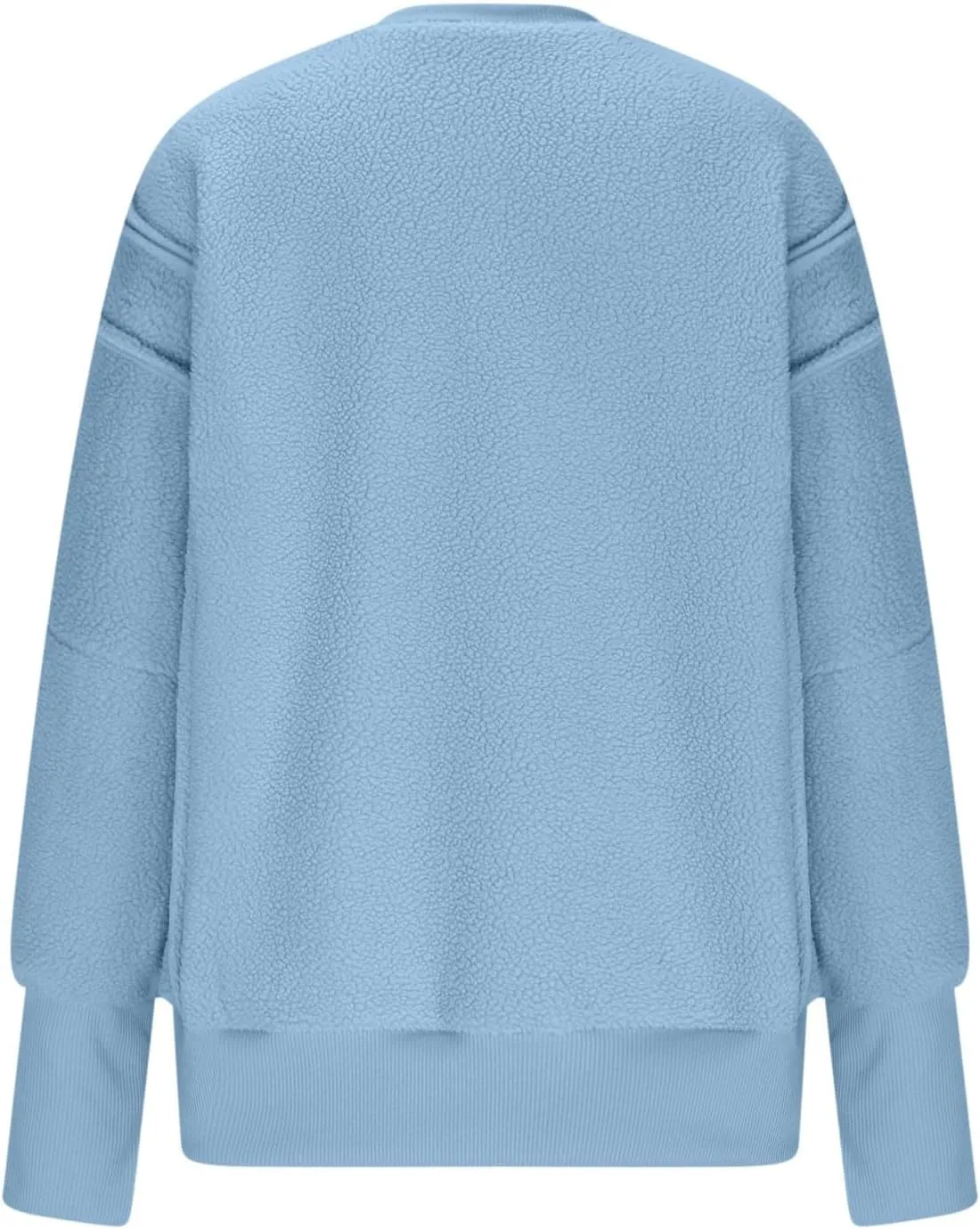 Womens Casual Crewneck Sweatshirt Fleece Long Sleeve Tops Oversized Pullover Winter Fashion Outfits Clothes 2024