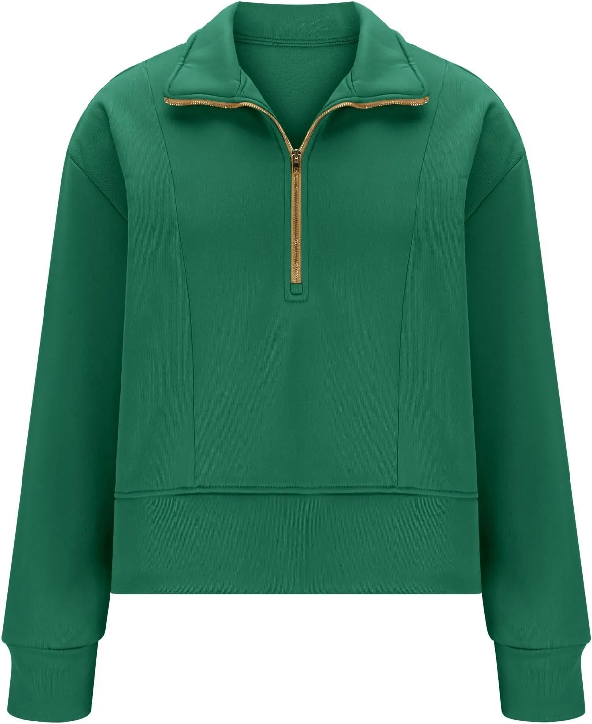 Women's Half Zip Up Sweatshirts Casual Long Sleeve Oversized Pullover Trendy Collared Fall Fashion Tops Winter Clothes